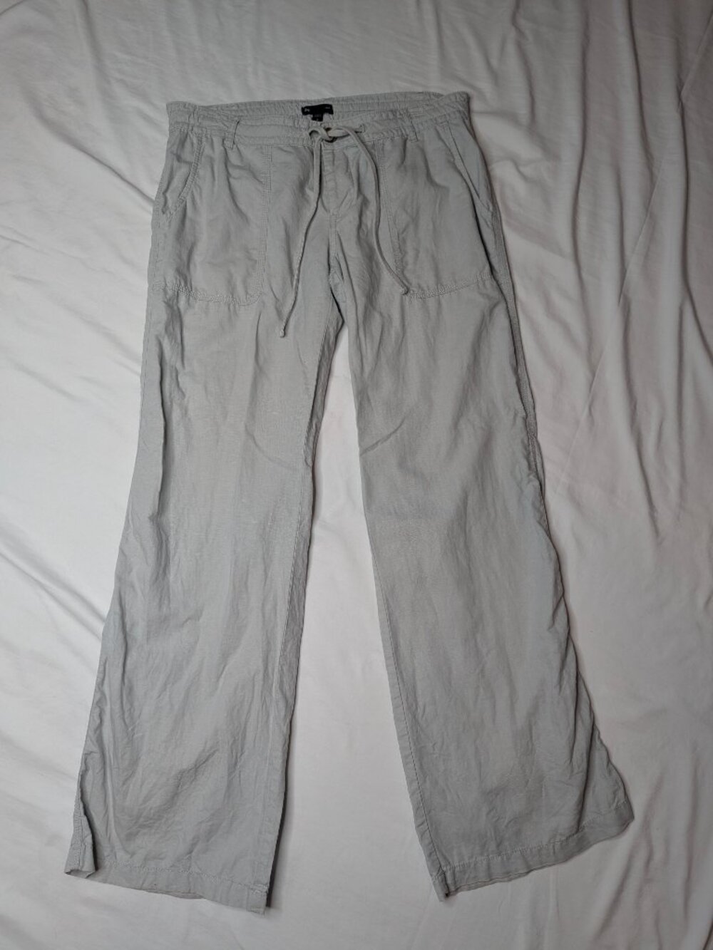 Gap Women’s Linen Blend Wide-Leg Pants, gray – Size 8